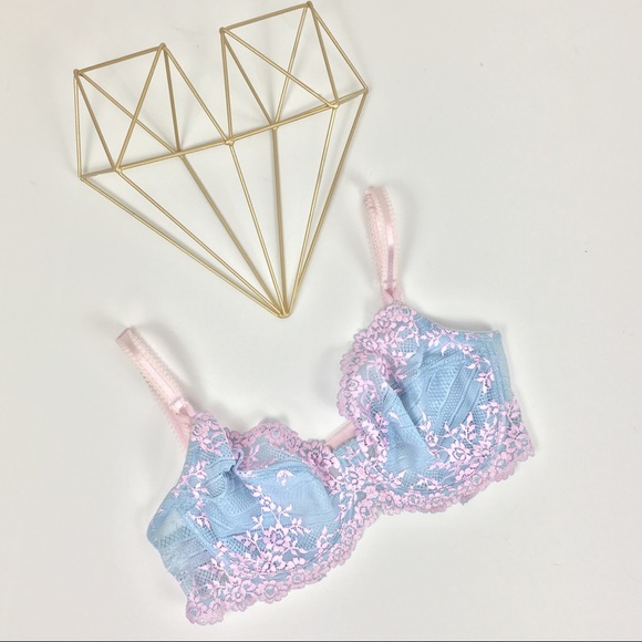 Wacoal Blue & Lavender Embroidered Bra 34D - Picture 1 of 5